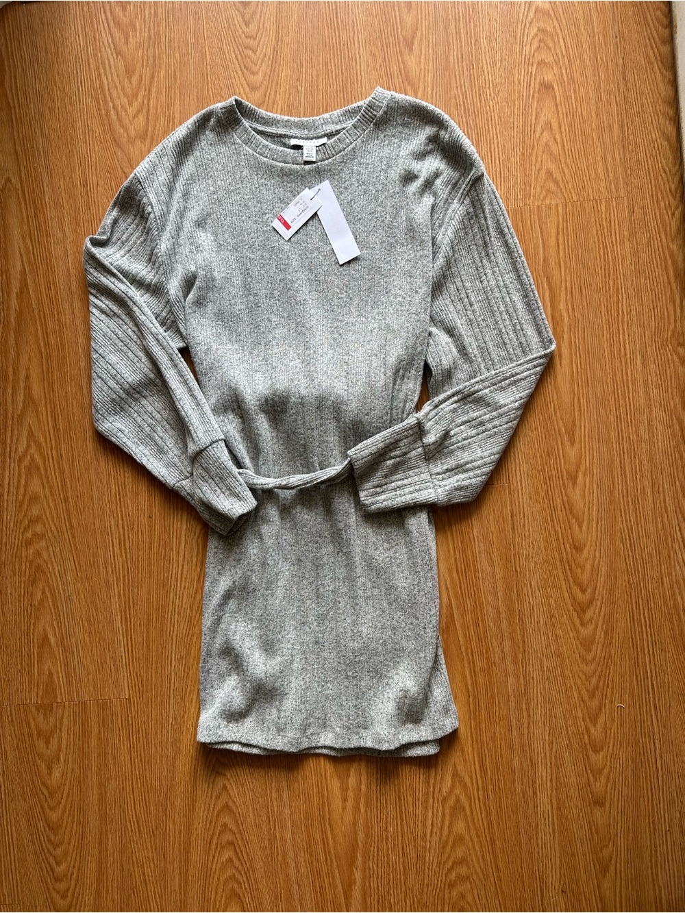 Topshop Light Grey Ribbed Knit Sweater